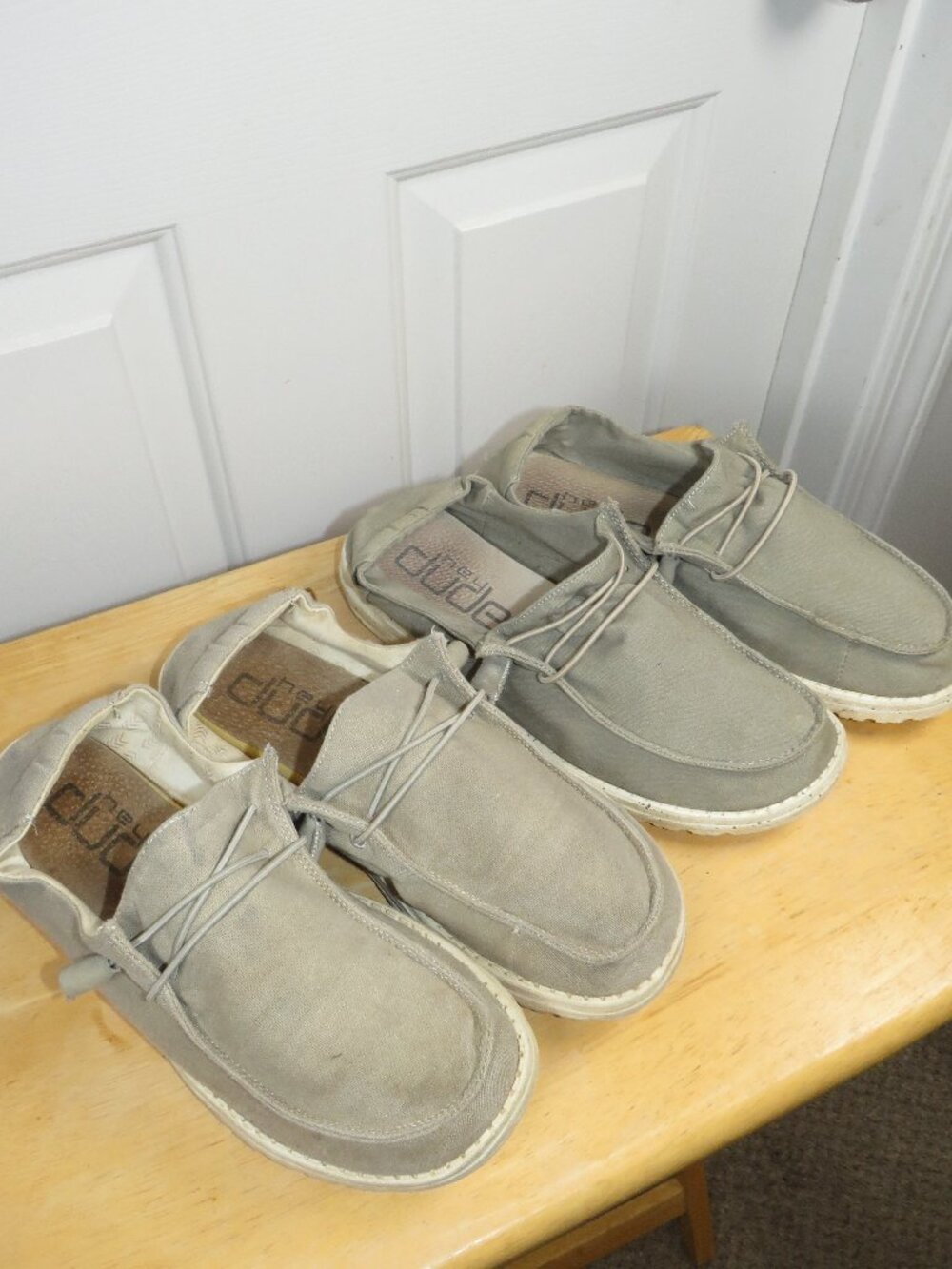 *Lot of 2* Hey Dude Wendy Shoes -Gray & Chambray- Women's Size 9